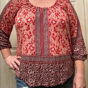 Lucky Brand Placed Peasant Top XL